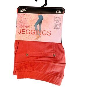Lildy Denim Jeggings – Size L/XL – Coral (NWT)